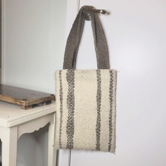 Wool Knit Tote Bag w/cargo Liner - Picture 1 of 9